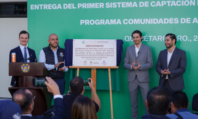 Impulsa HEINEKEN México soluciones de agua con la entrega del primer sistema de captación de lluvia en Querétaro, en la Universidad Politécnica de Santa Rosa Jáuregui